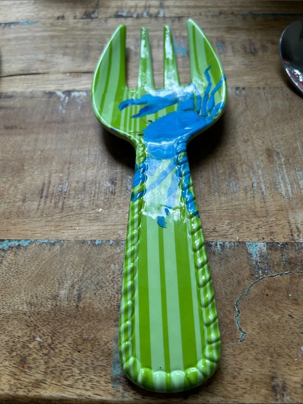 Tommy Bahama Light Green Ceramic Salad Servers